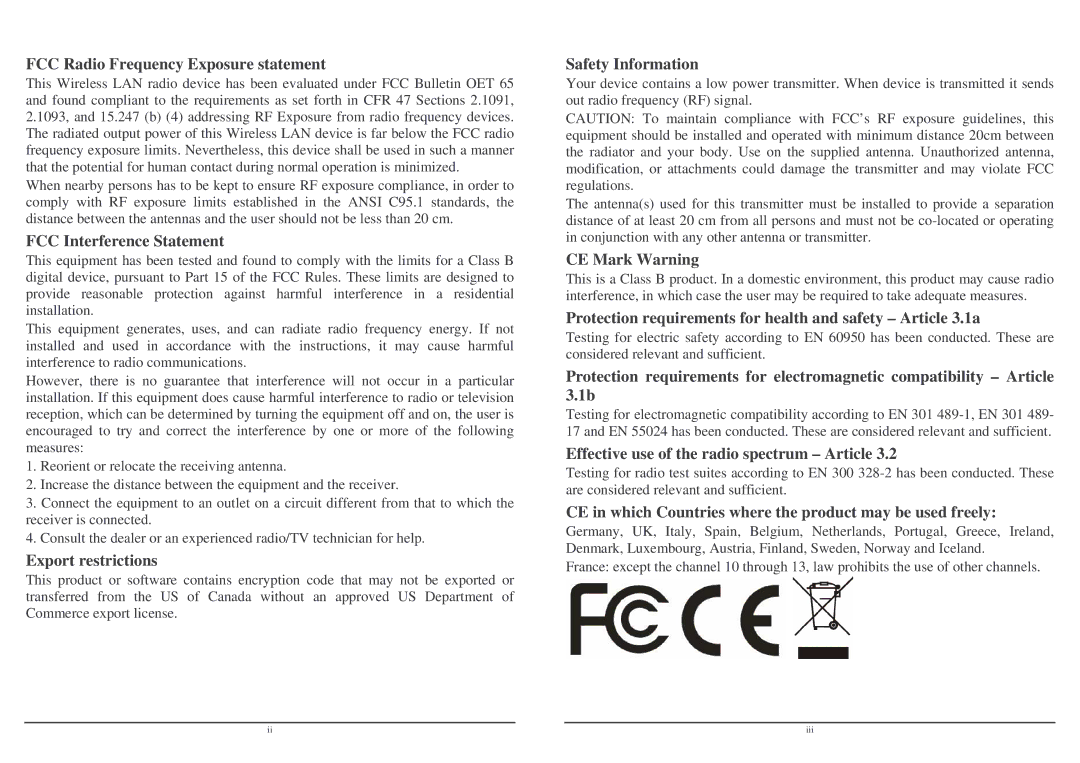 Lindy Wireless LAN Router user manual FCC Radio Frequency Exposure statement 