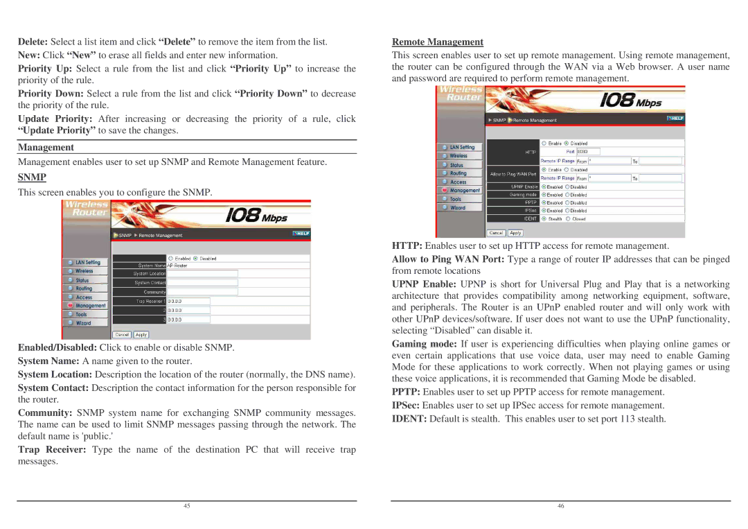 Lindy Wireless LAN Router user manual Remote Management 