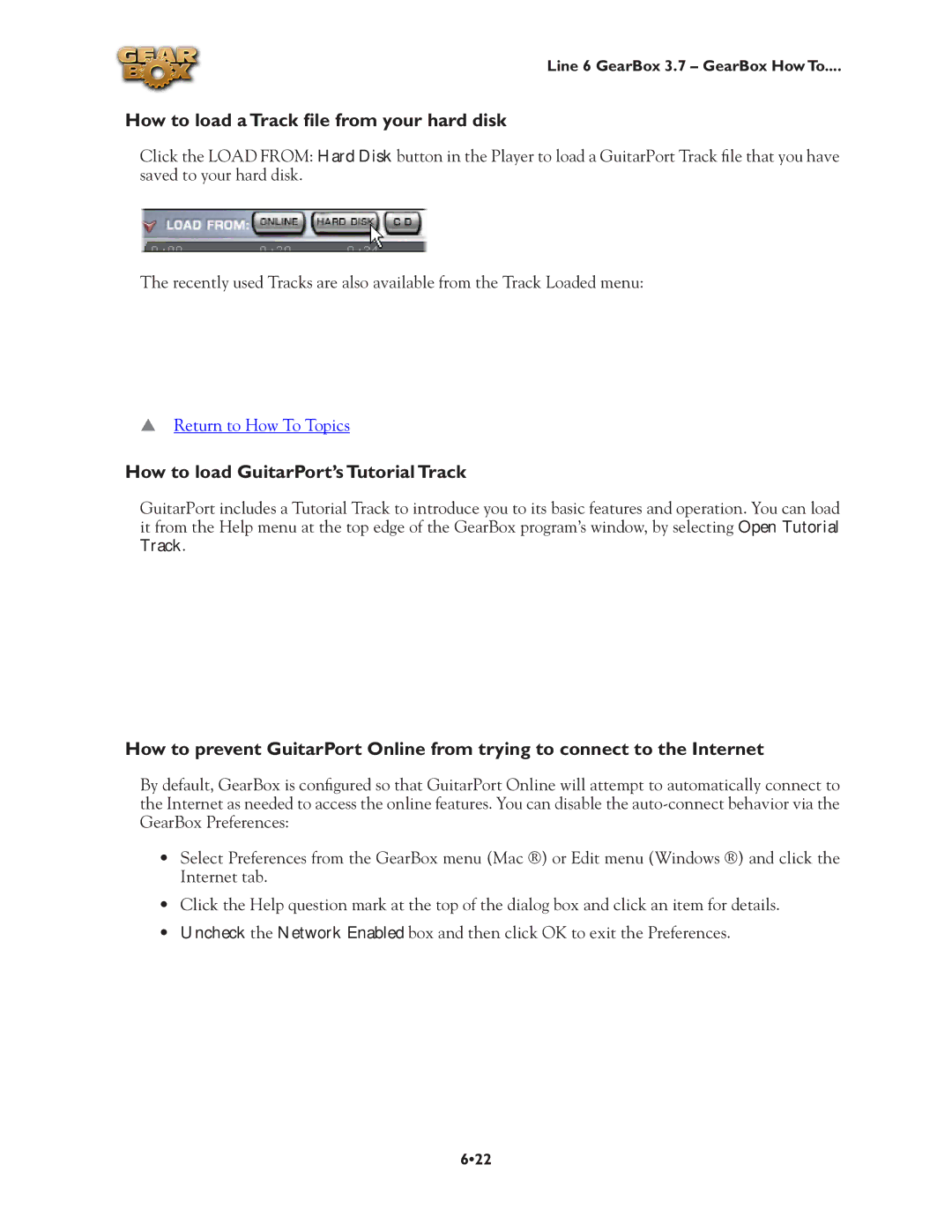 Line 6 3.7 manual How to load a Track file from your hard disk, How to load GuitarPort’s Tutorial Track 