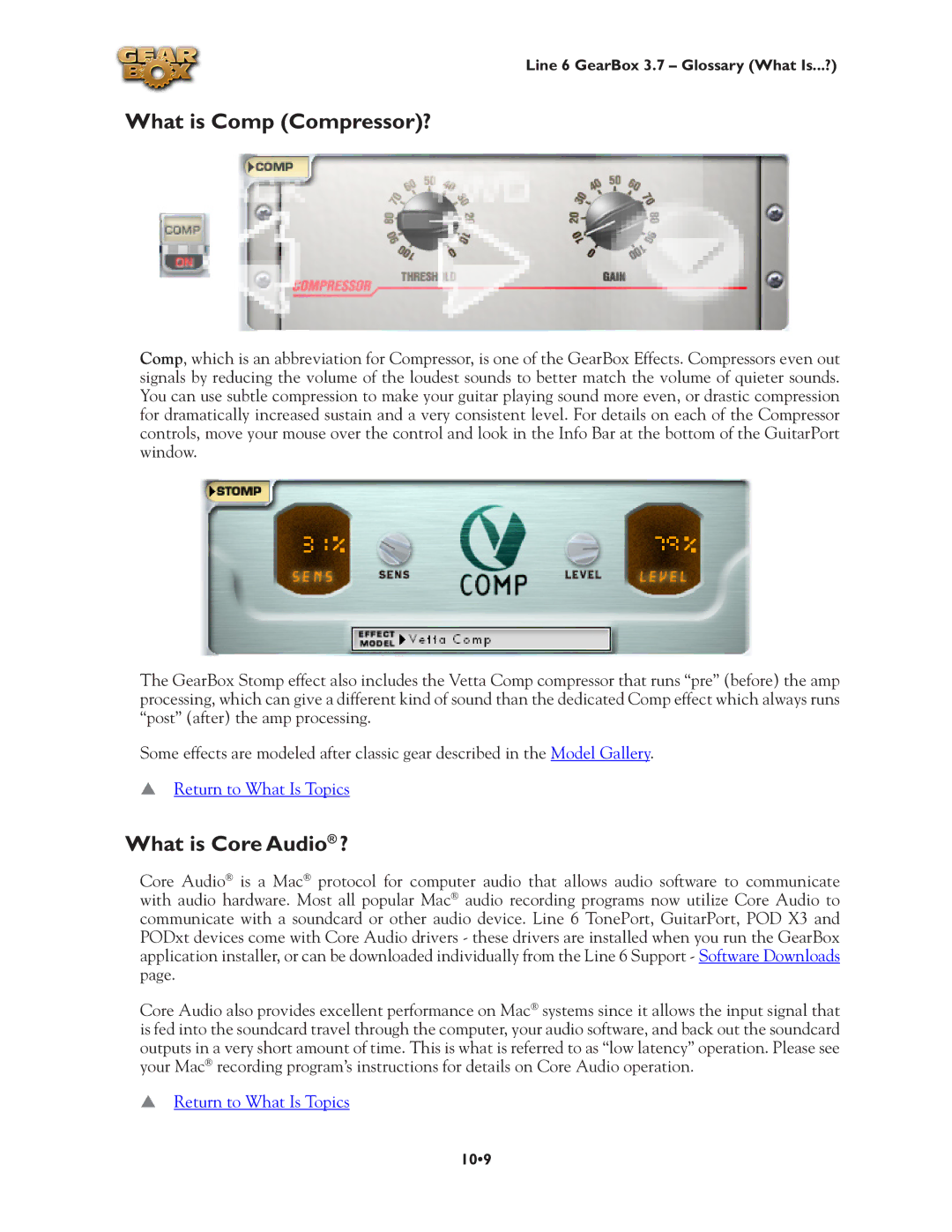 Line 6 3.7 manual What is Comp Compressor?, What is Core Audio ? 