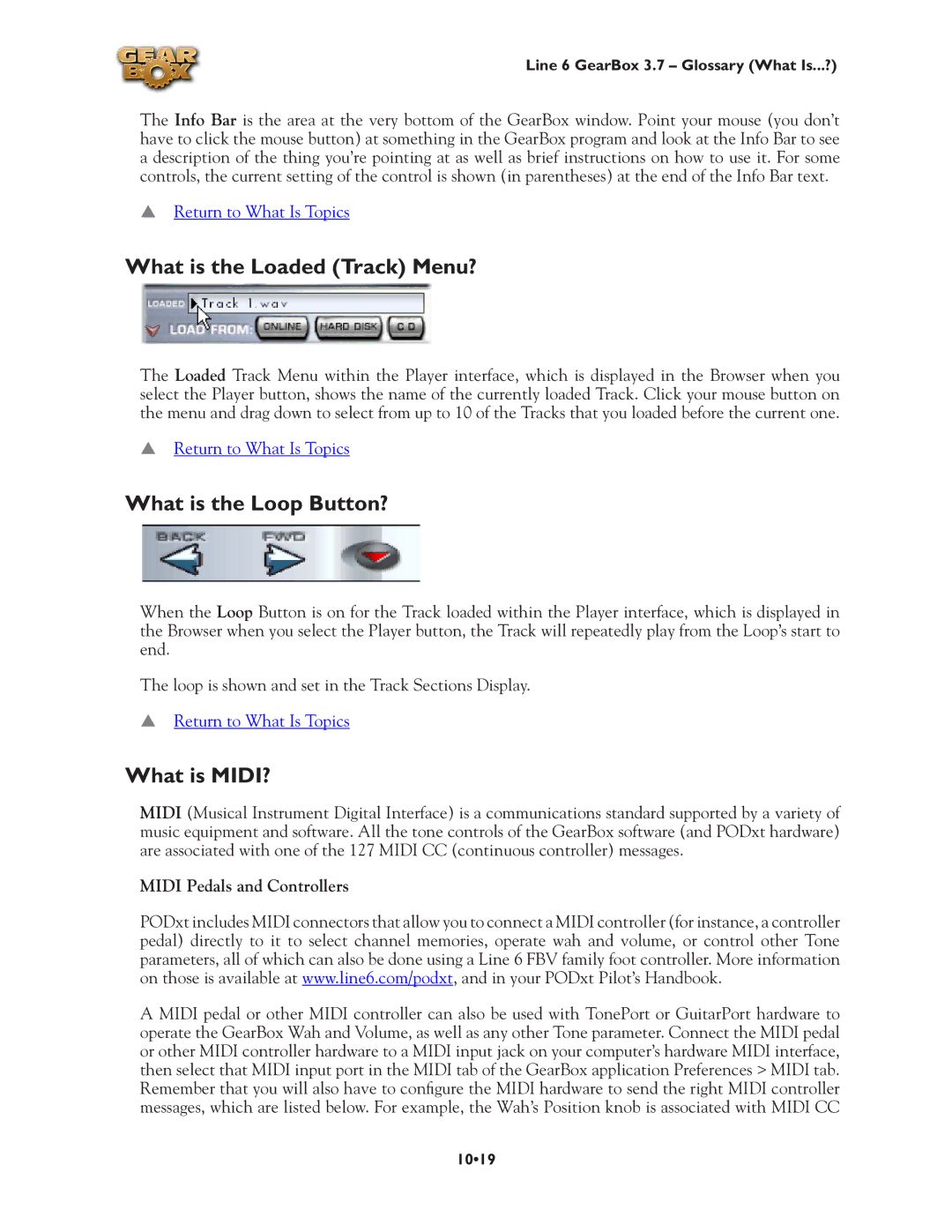 Line 6 3.7 manual What is the Loaded Track Menu?, What is the Loop Button?, What is MIDI?, Midi Pedals and Controllers 