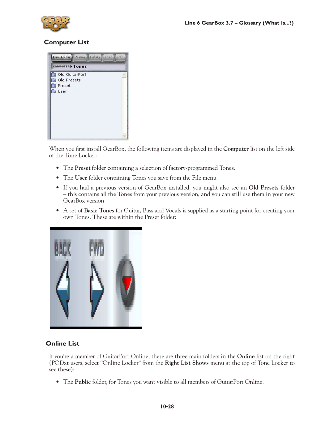 Line 6 3.7 manual Computer List, Online List 