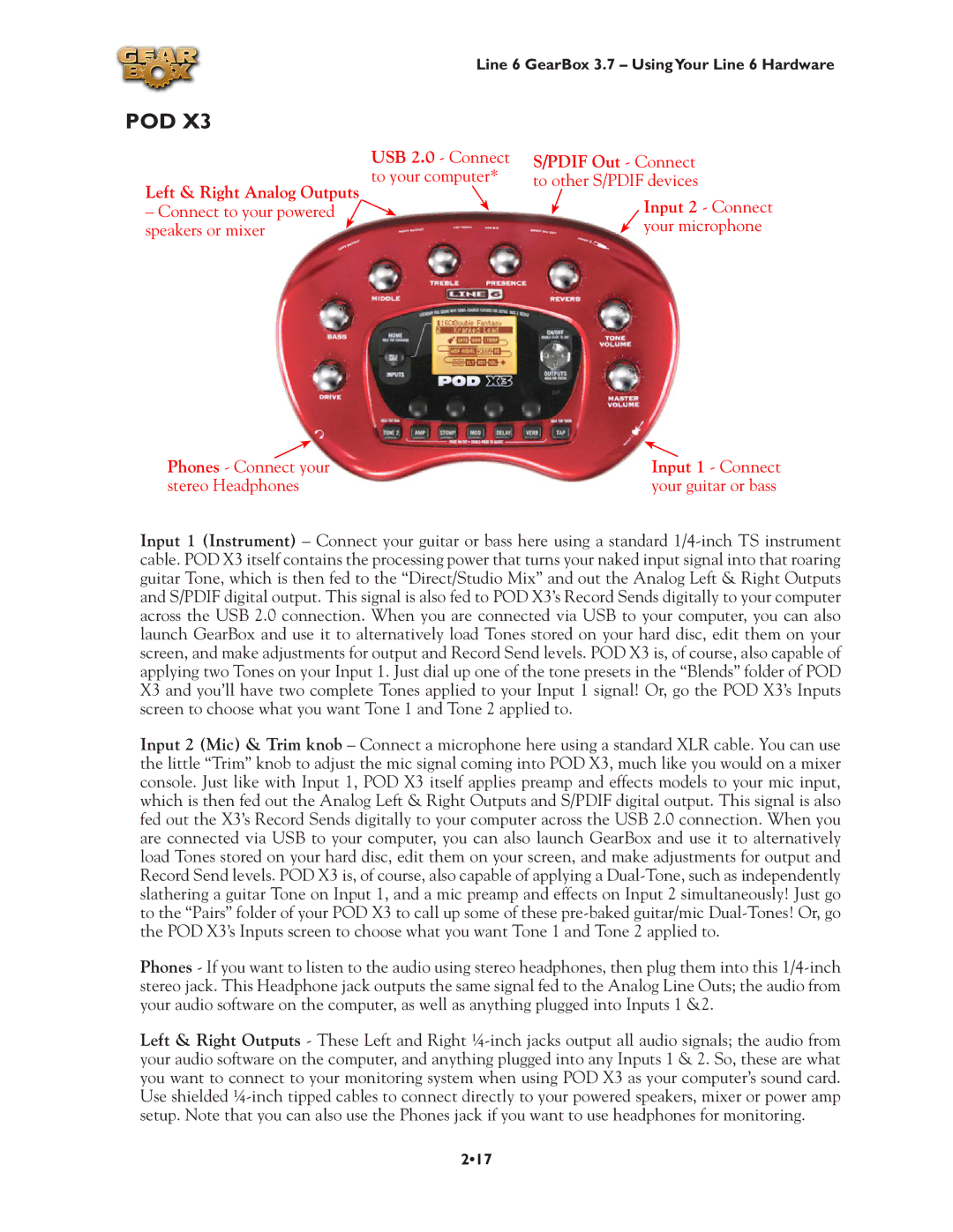 Line 6 3.7 manual Pod 