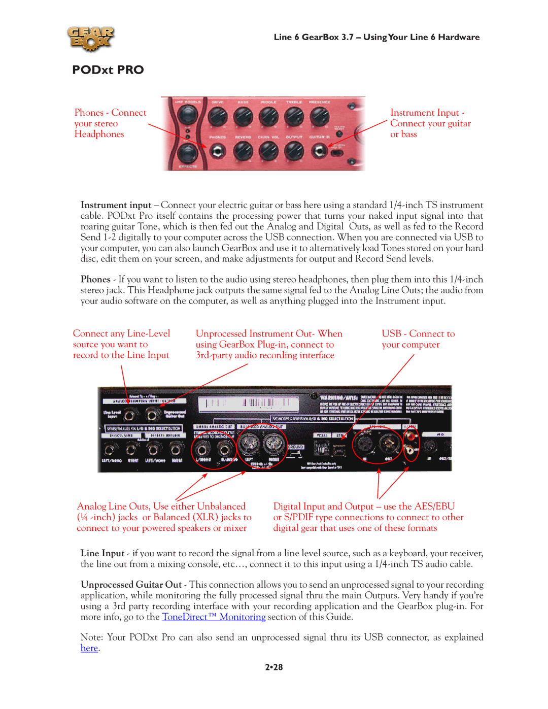 Line 6 3.7 manual PODxt PRO 