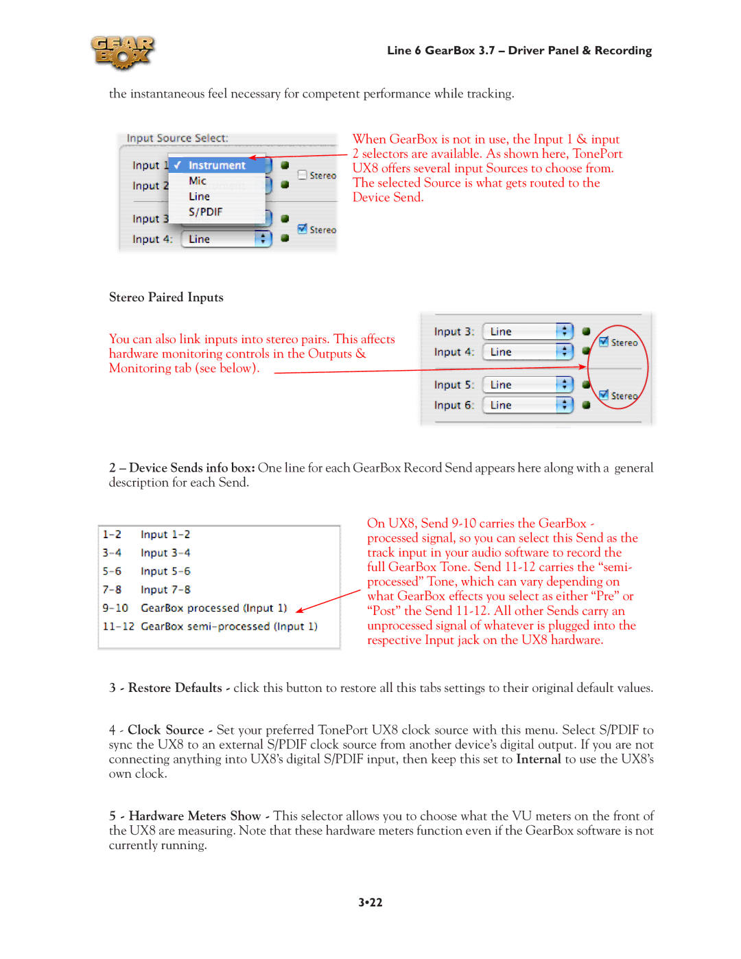 Line 6 3.7 manual Stereo Paired Inputs 