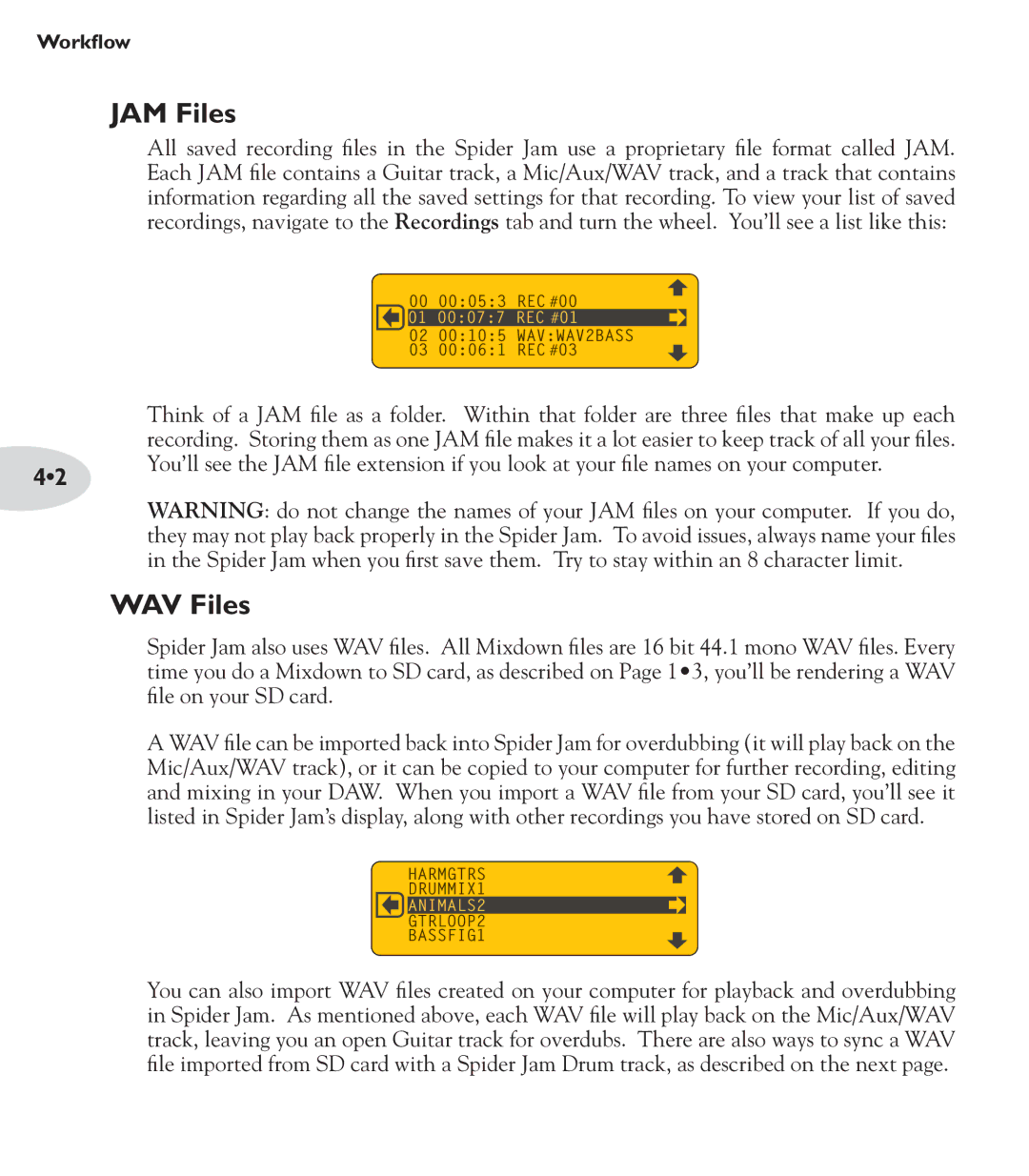 Line 6 Amp manual JAM Files, WAV Files 