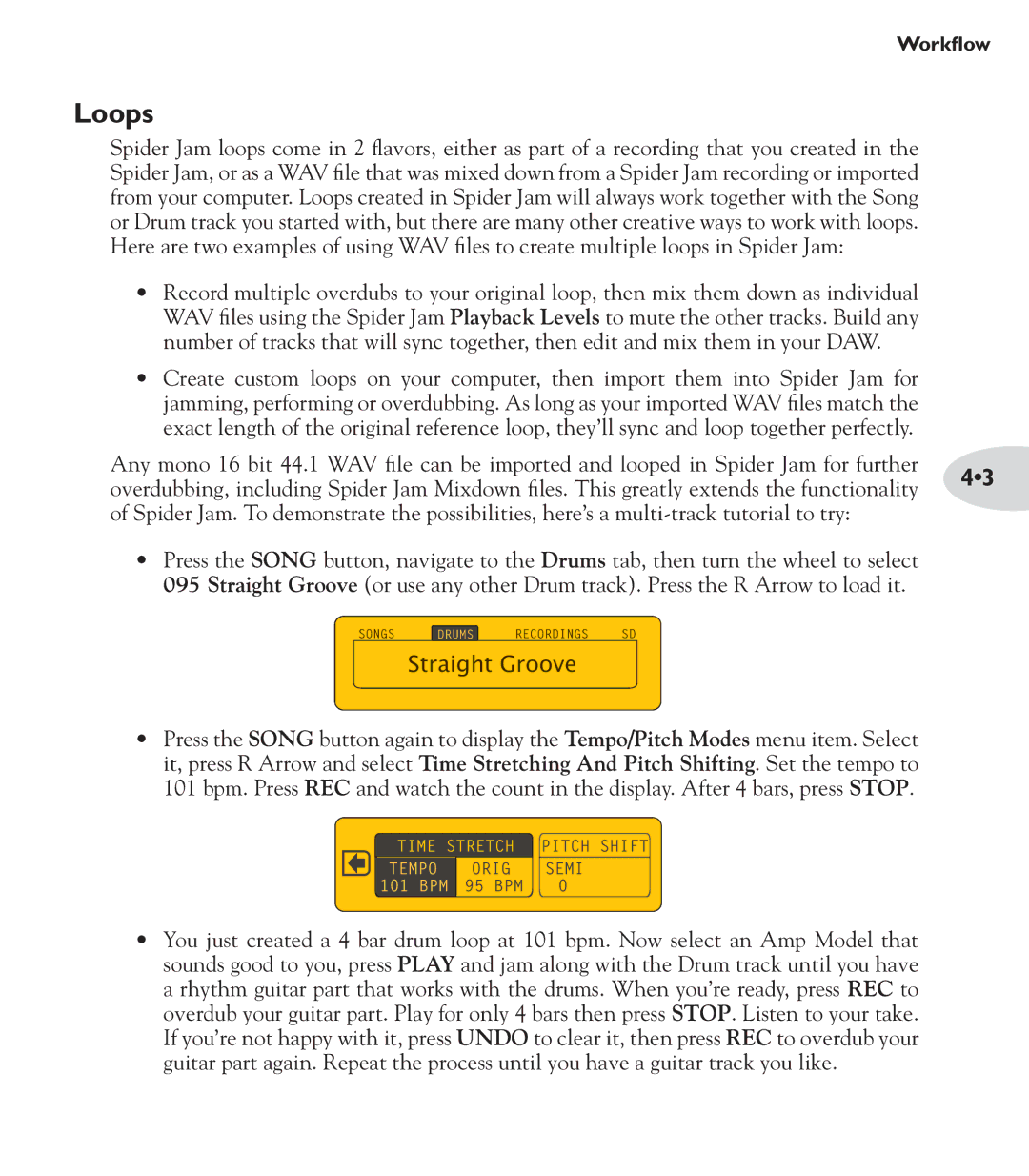 Line 6 Amp manual Loops, Straight Groove 