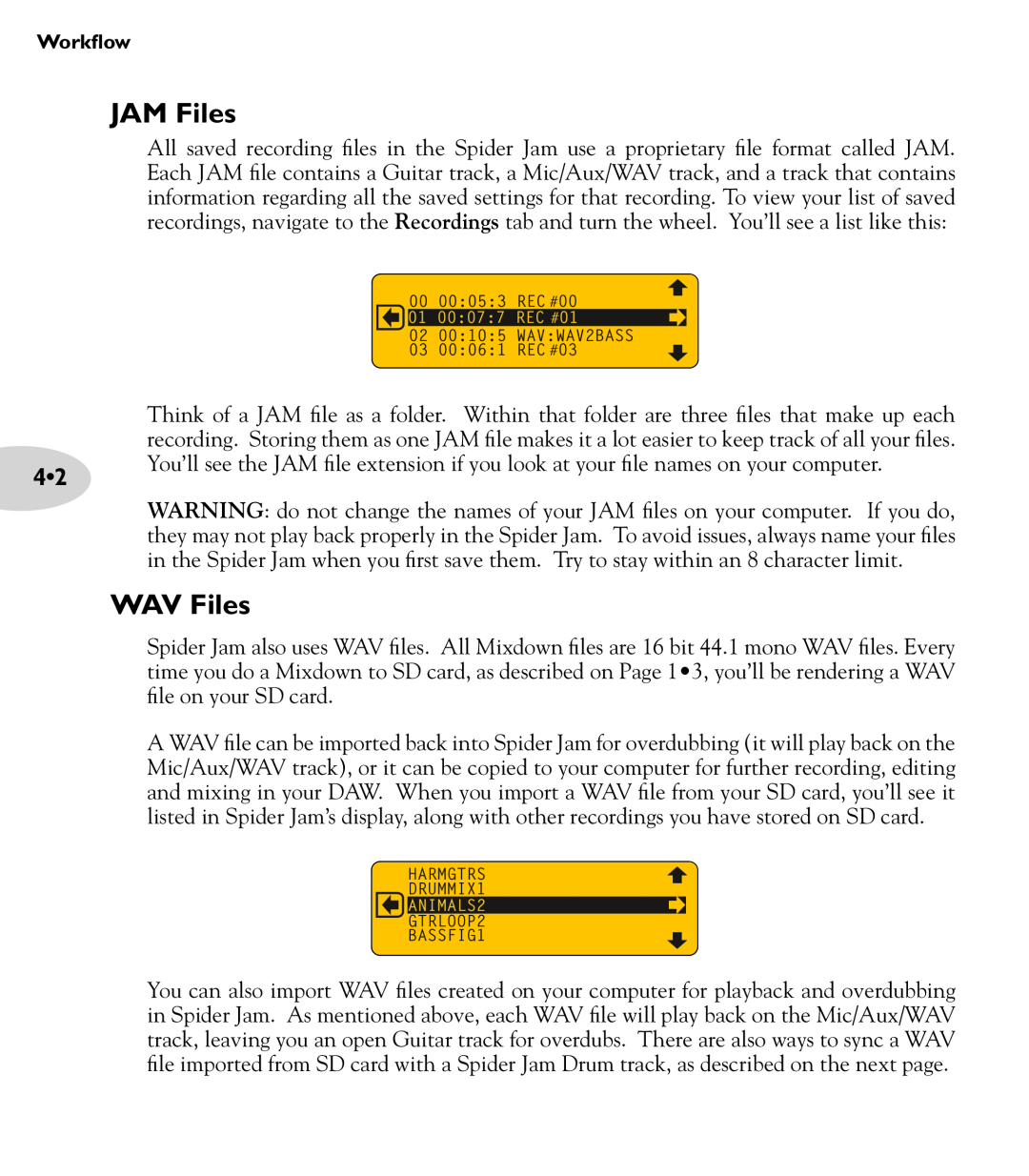 Line 6 Amp manual JAM Files, WAV Files 
