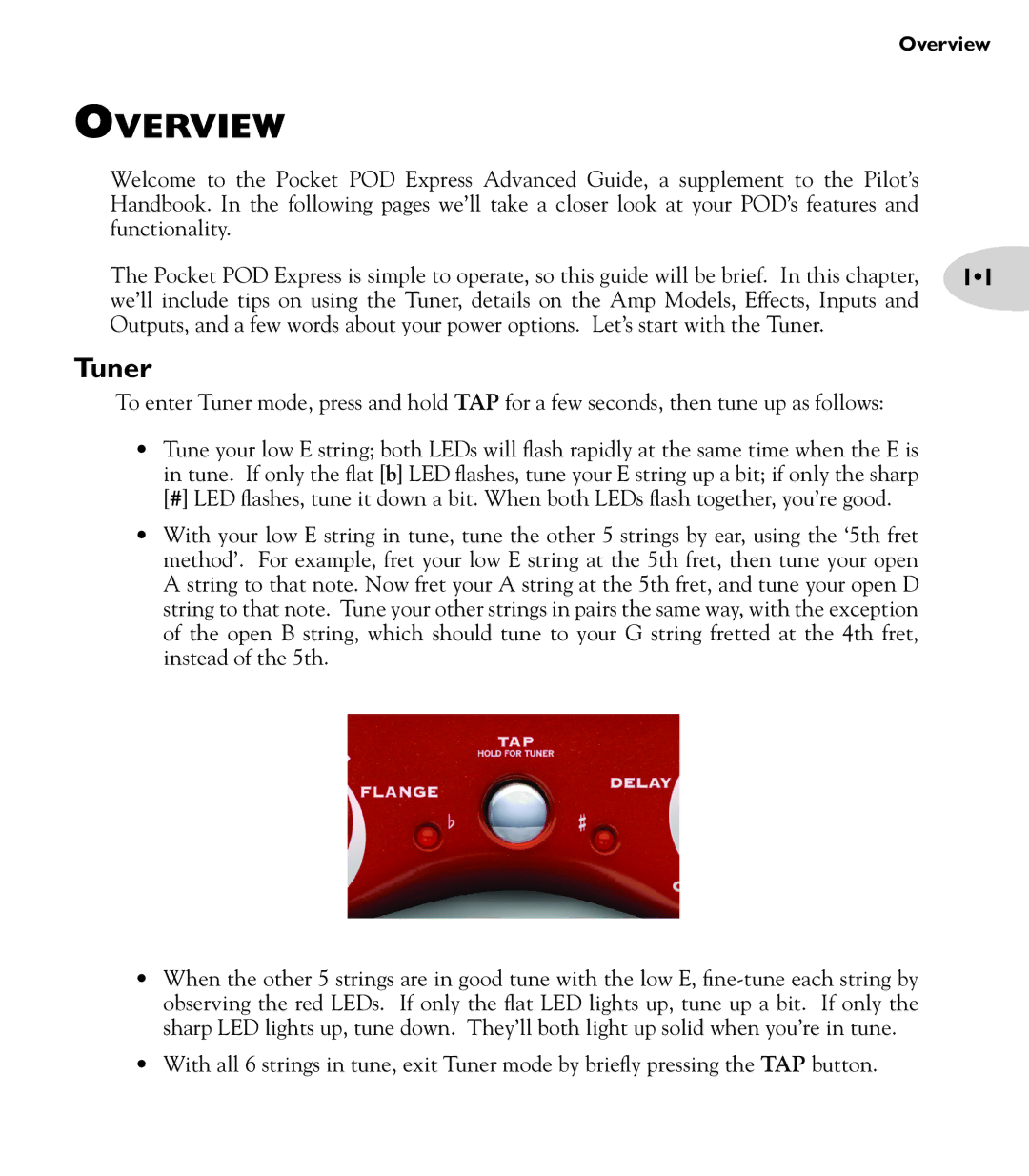 Line 6 express manual Overview, Tuner 