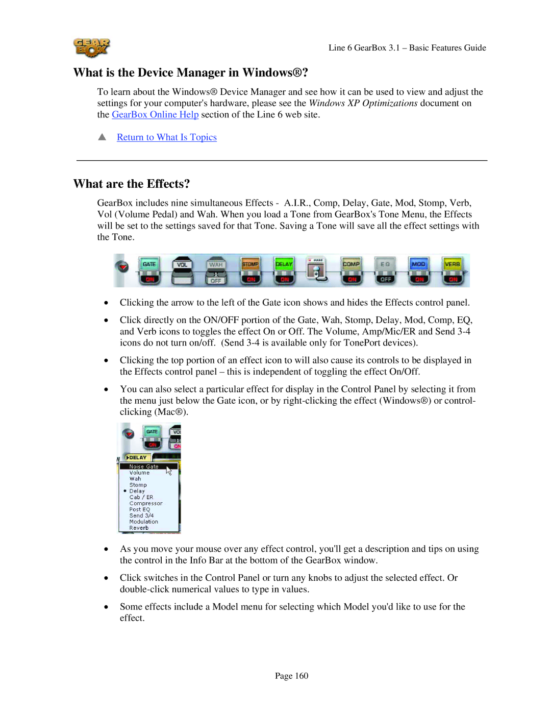 Line 6 headphones powered monitors manual What is the Device Manager in Windows?, What are the Effects? 