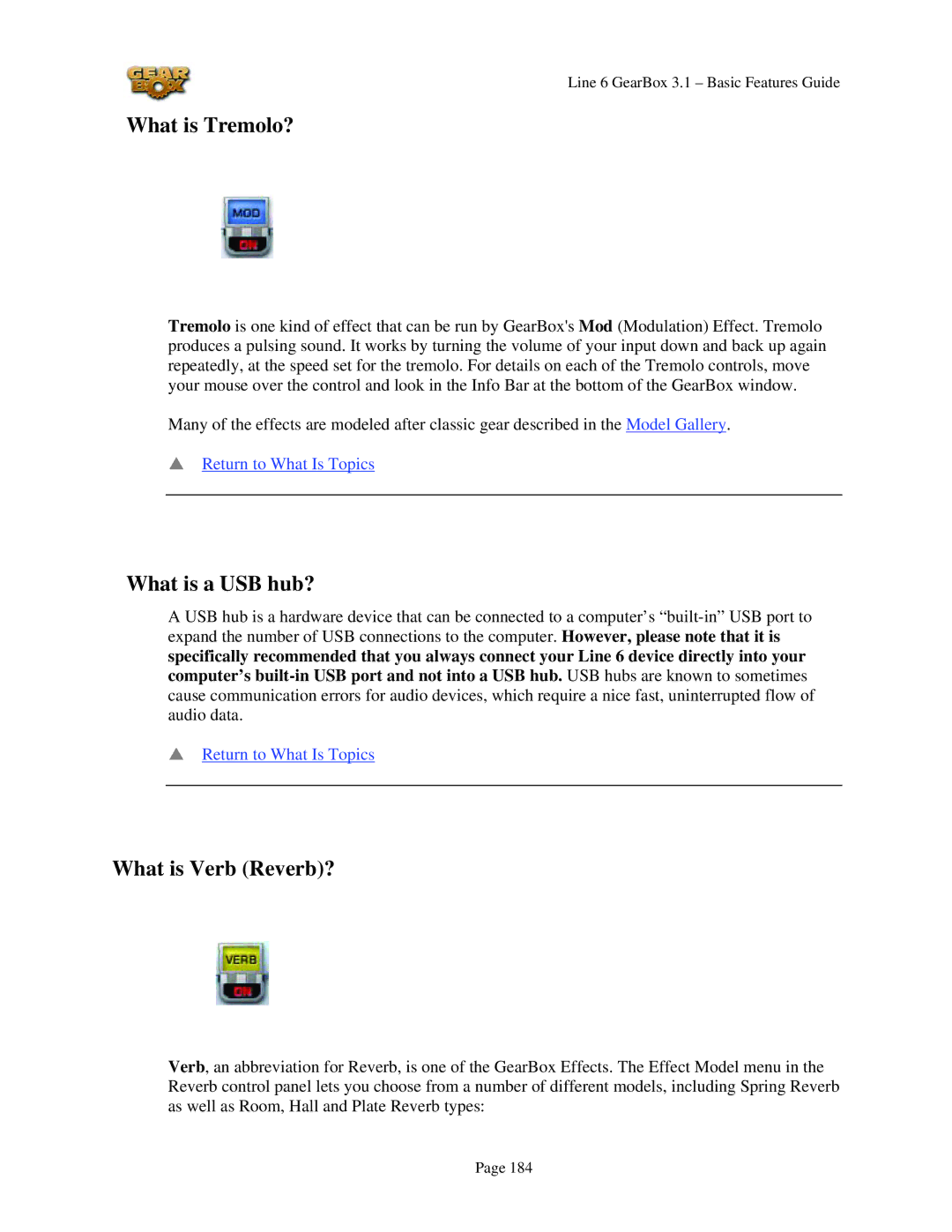 Line 6 headphones powered monitors manual What is Tremolo?, What is a USB hub?, What is Verb Reverb? 