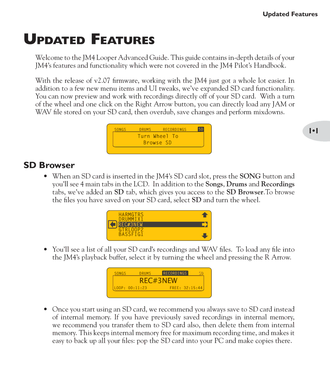 Line 6 JM4 manual Updated Features, SD Browser 