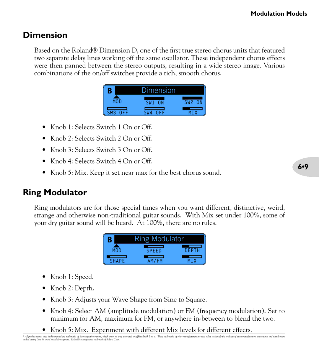 Line 6 M13 manual Dimension, Ring Modulator 