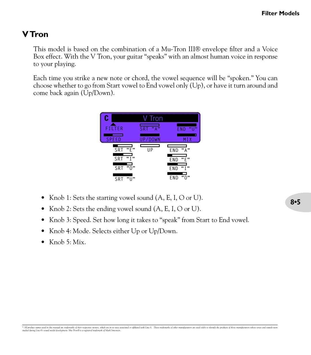 Line 6 M13 manual Tron 