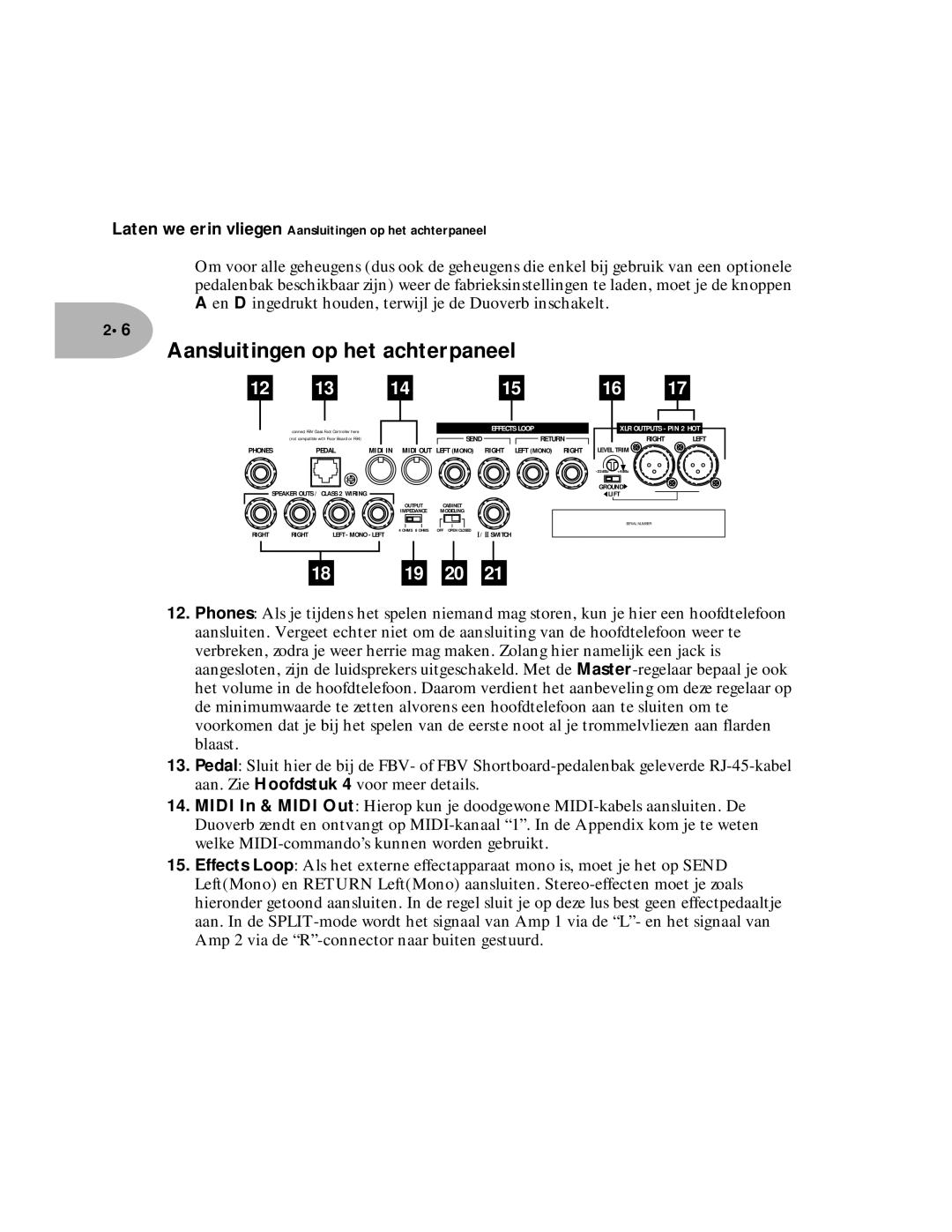 Line 6 Pilot Enhandbook manual Aansluitingen op het achterpaneel, XLR Outputs PIN 2 HOT 