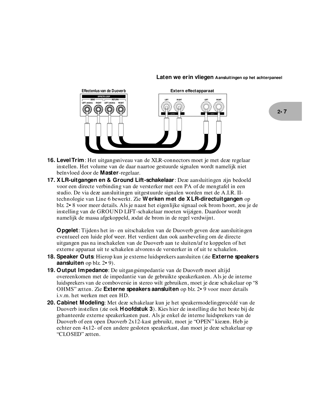 Line 6 Pilot Enhandbook manual Extern effectapparaat 