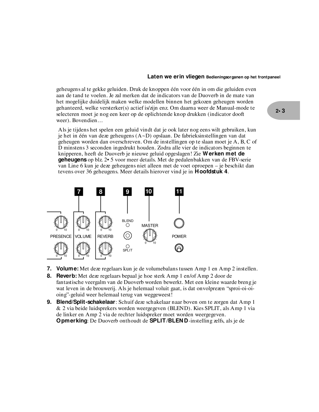 Line 6 Pilot Enhandbook manual Master Presence Volume Reverb Power 