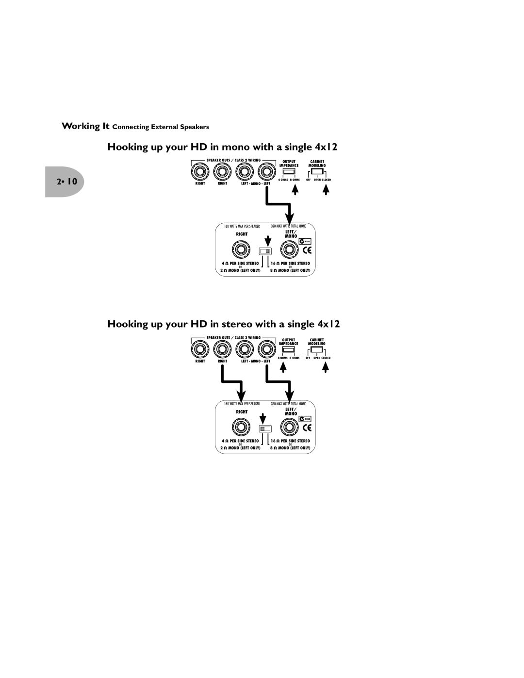 Line 6 Pilot's Handbook manual Hooking up your HD in mono with a single 