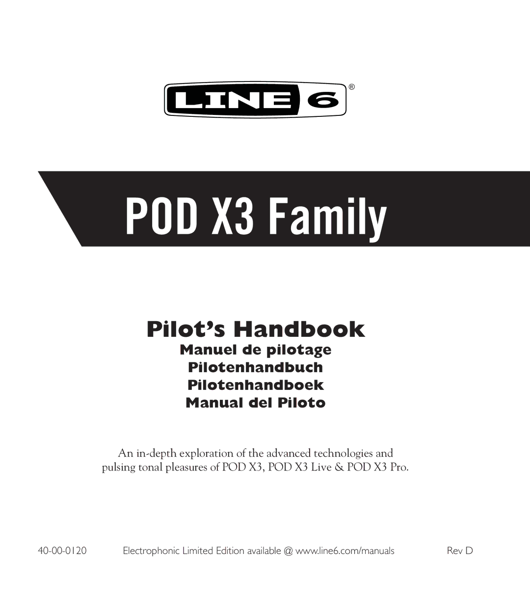 Line 6 POD X3 Family manual 