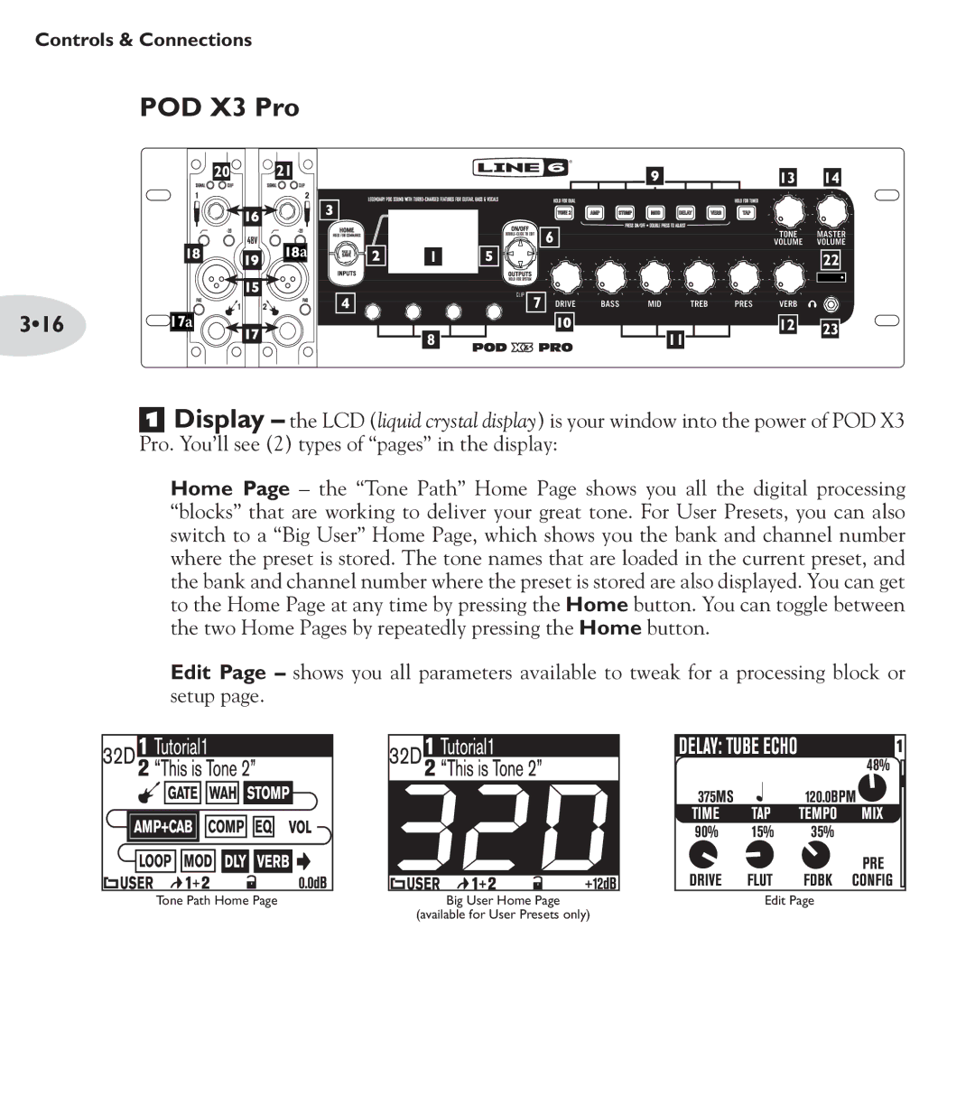 Line 6 POD X3 Family manual POD X3 Pro, 316 