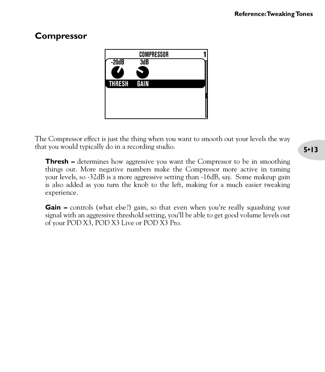 Line 6 POD X3 Family manual Compressor, 513 