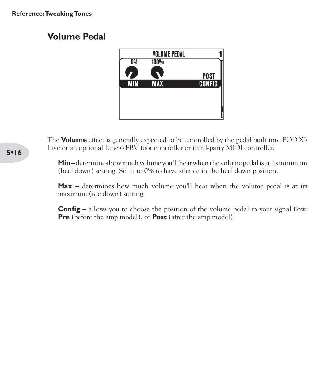 Line 6 POD X3 Family manual Volume Pedal, 516 