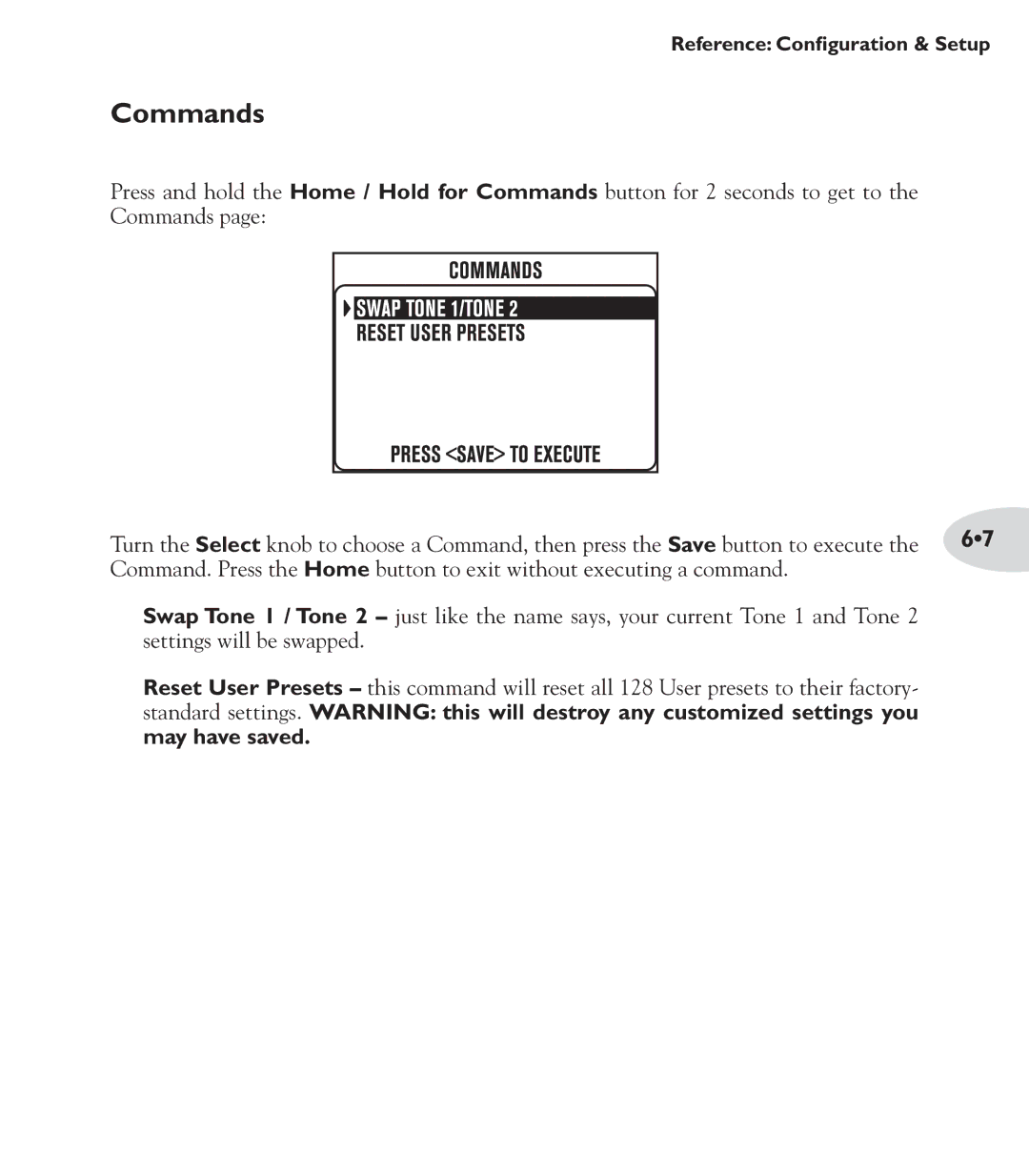 Line 6 POD X3 Family manual Commands 