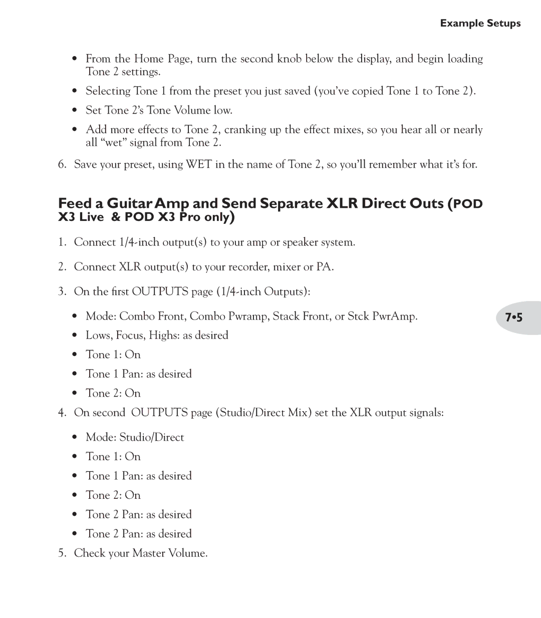 Line 6 POD X3 Family manual Example Setups 