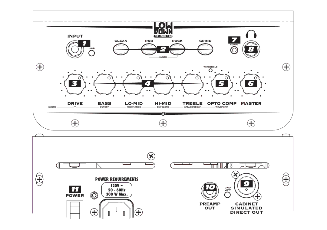 Line 6 Studio 110 specifications Power Requirements 