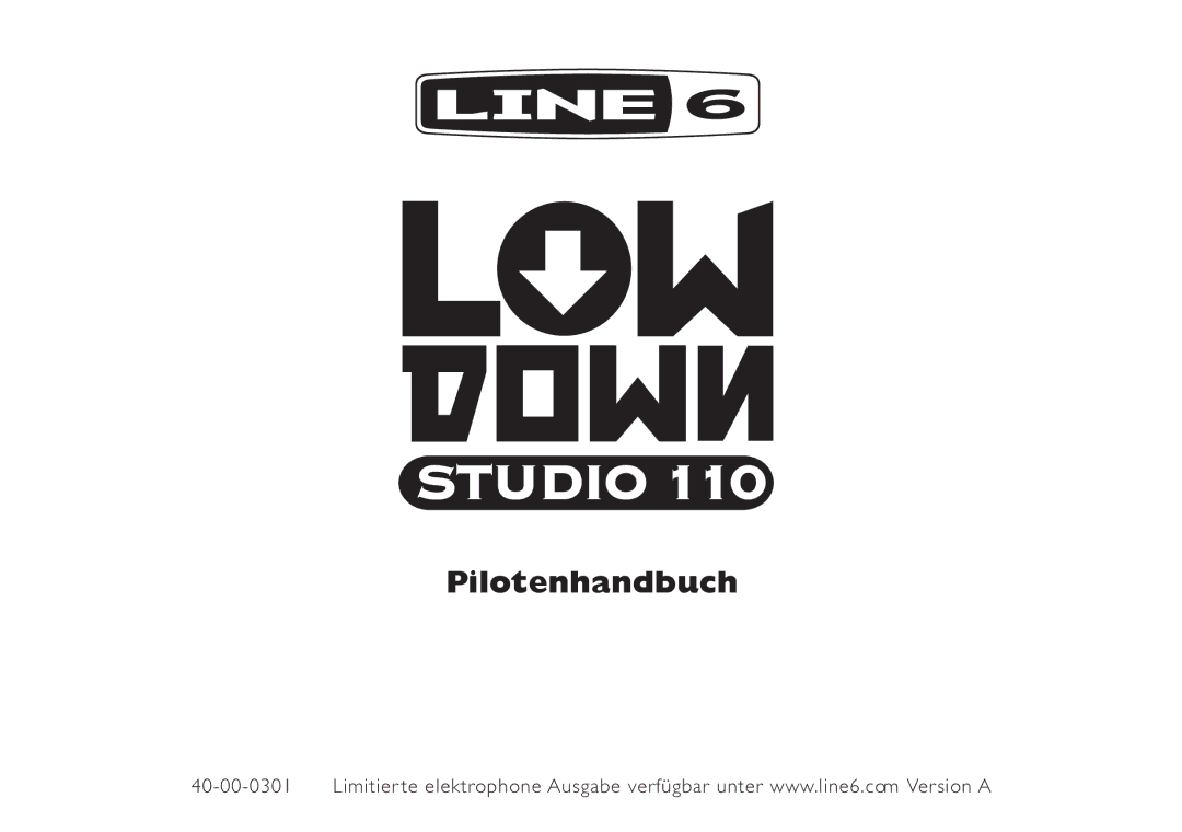 Line 6 Studio 110 specifications Pilotenhandbuch 