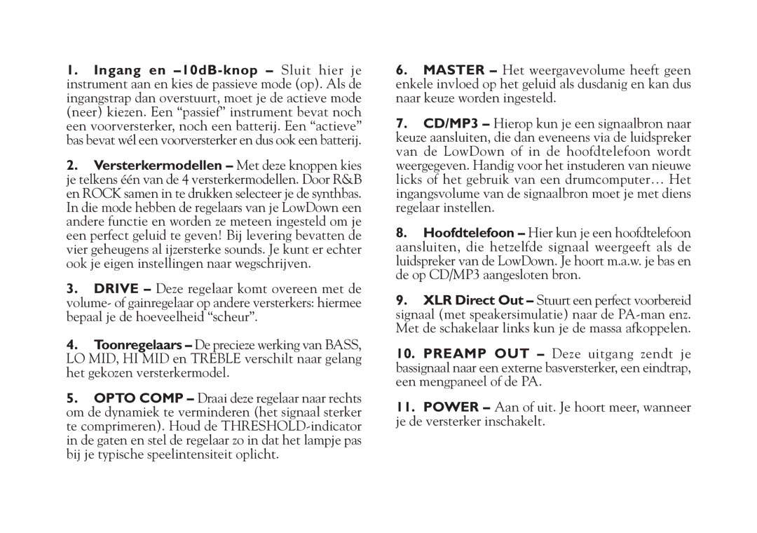 Line 6 Studio 110 specifications 