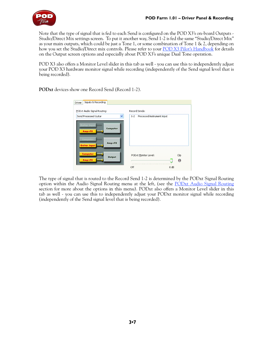 Line 6 UX2, TonePort UX8, TonePort DI, GX, UX1, TonePort KB37 manual POD Farm 1.01 Driver Panel & Recording 