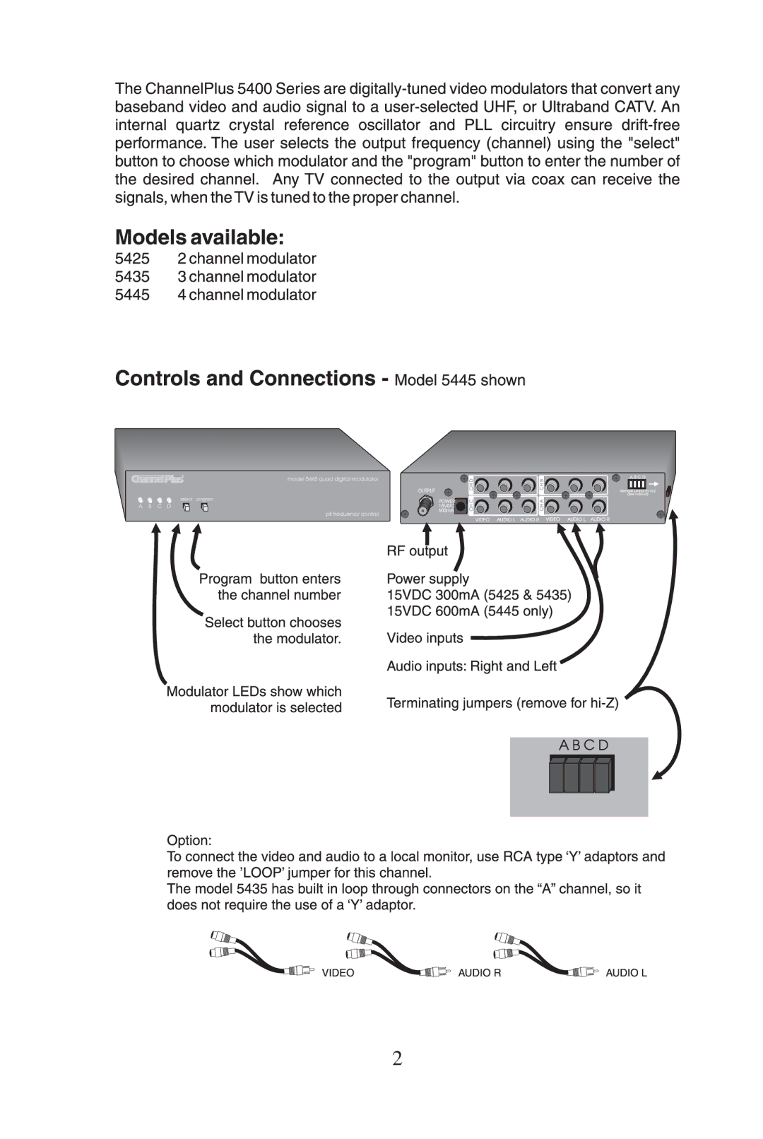 Linear 5435, 5445, 5425 manual 