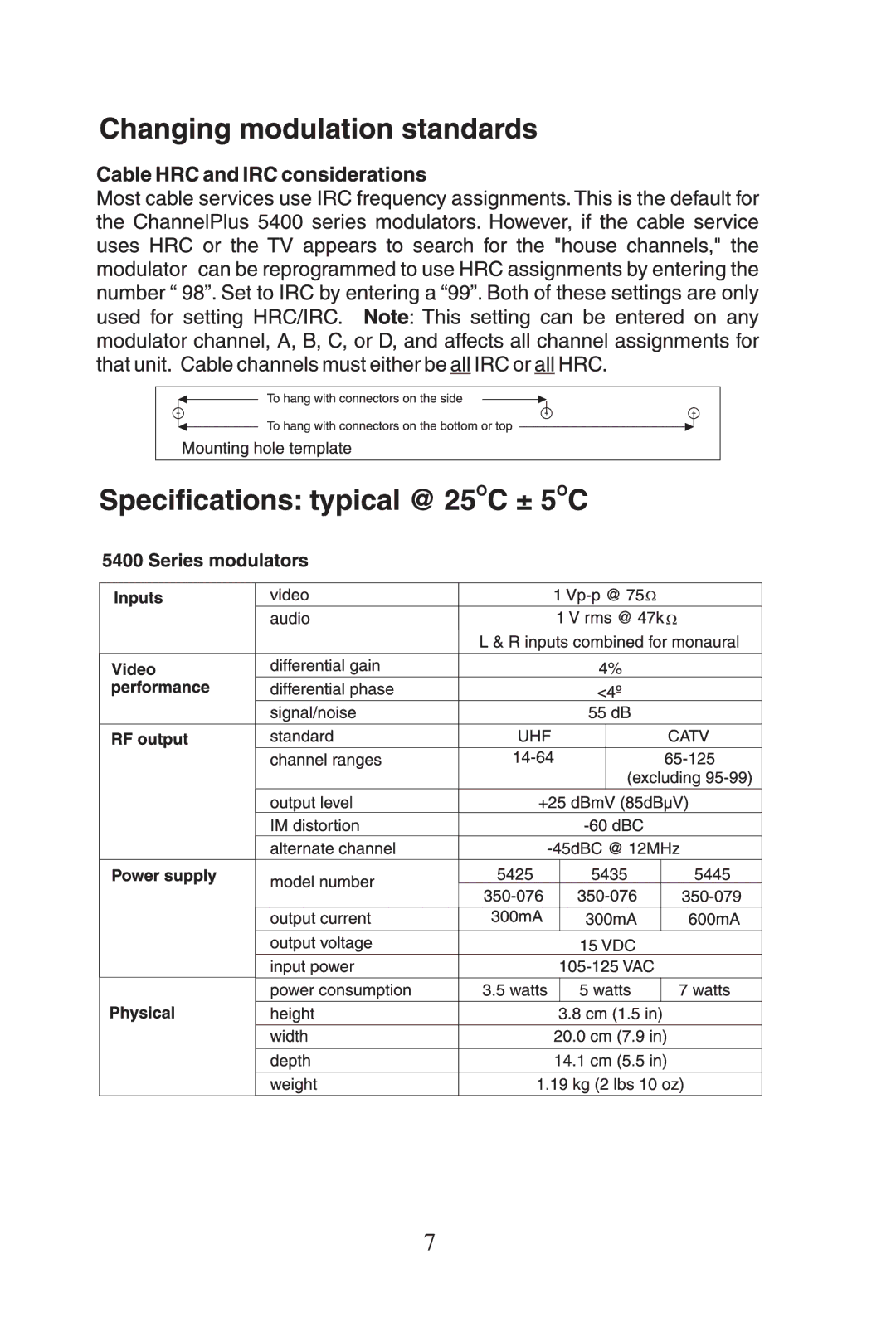 Linear 5425, 5445, 5435 manual 