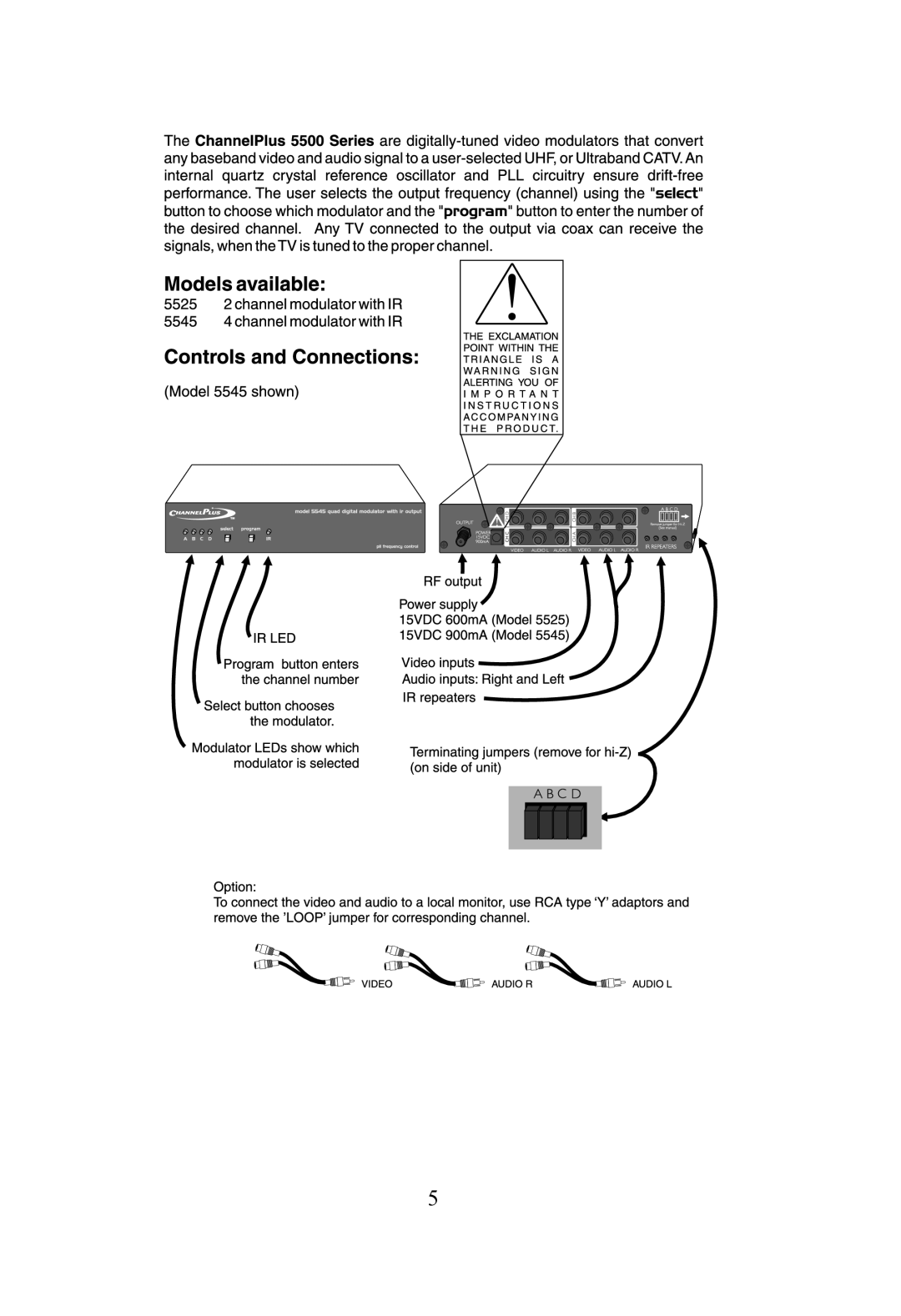 Linear 5545, 5525 manual 