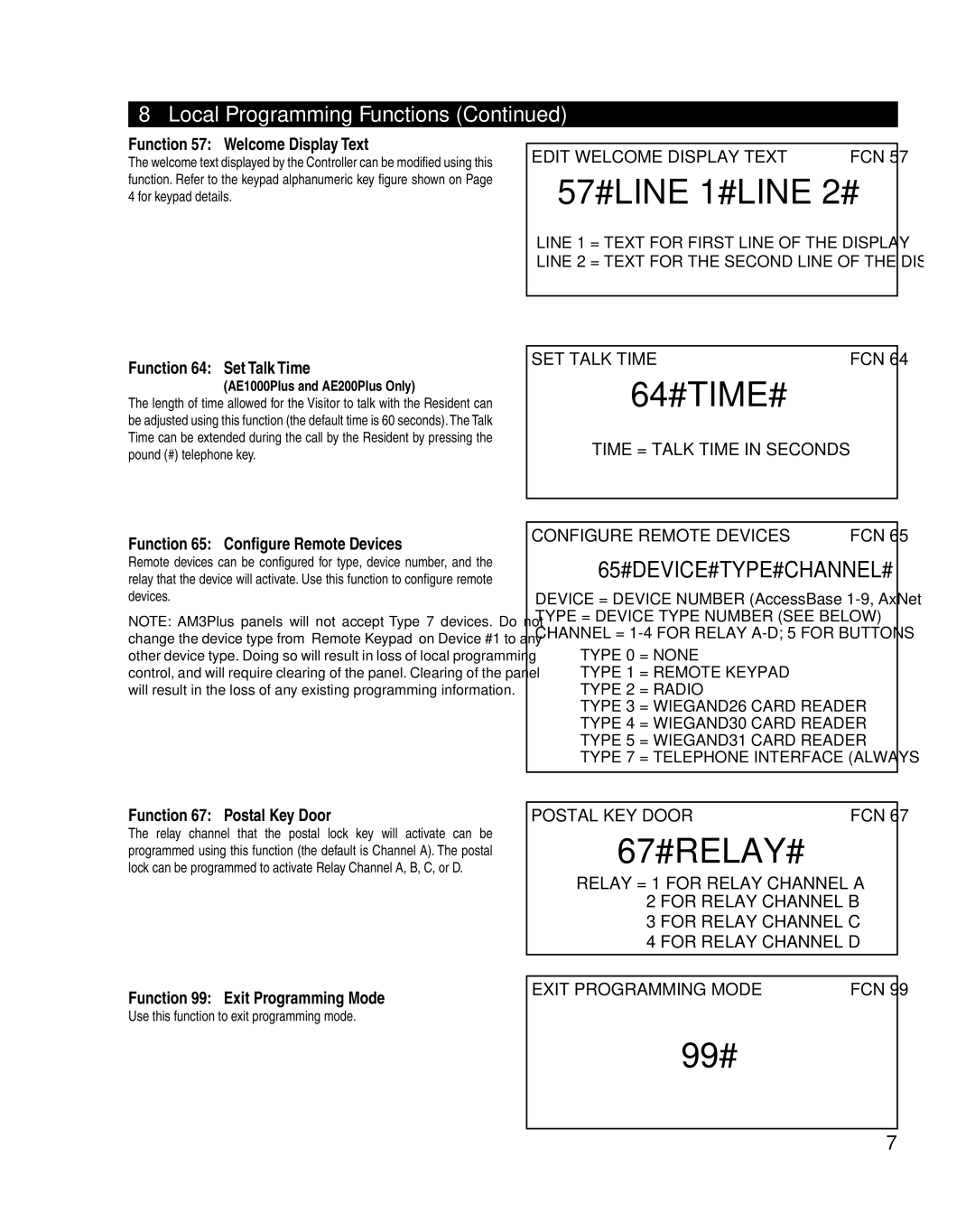 Linear AE1000Plus, AM3Plus, AE2000Plus manual 67#RELAY#, 65#DEVICE#TYPE#CHANNEL# 