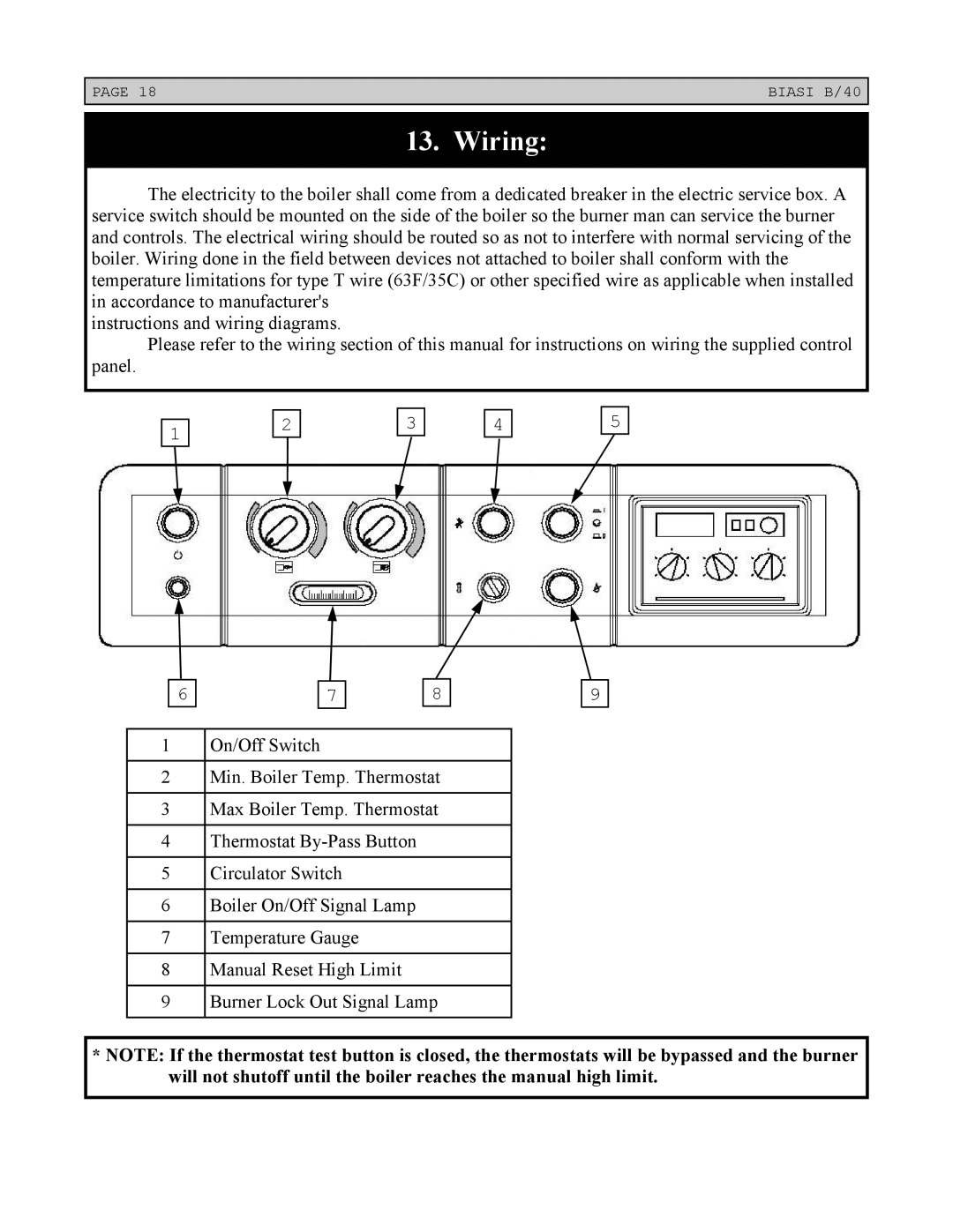 Linear Boiler installation instructions Wiring 