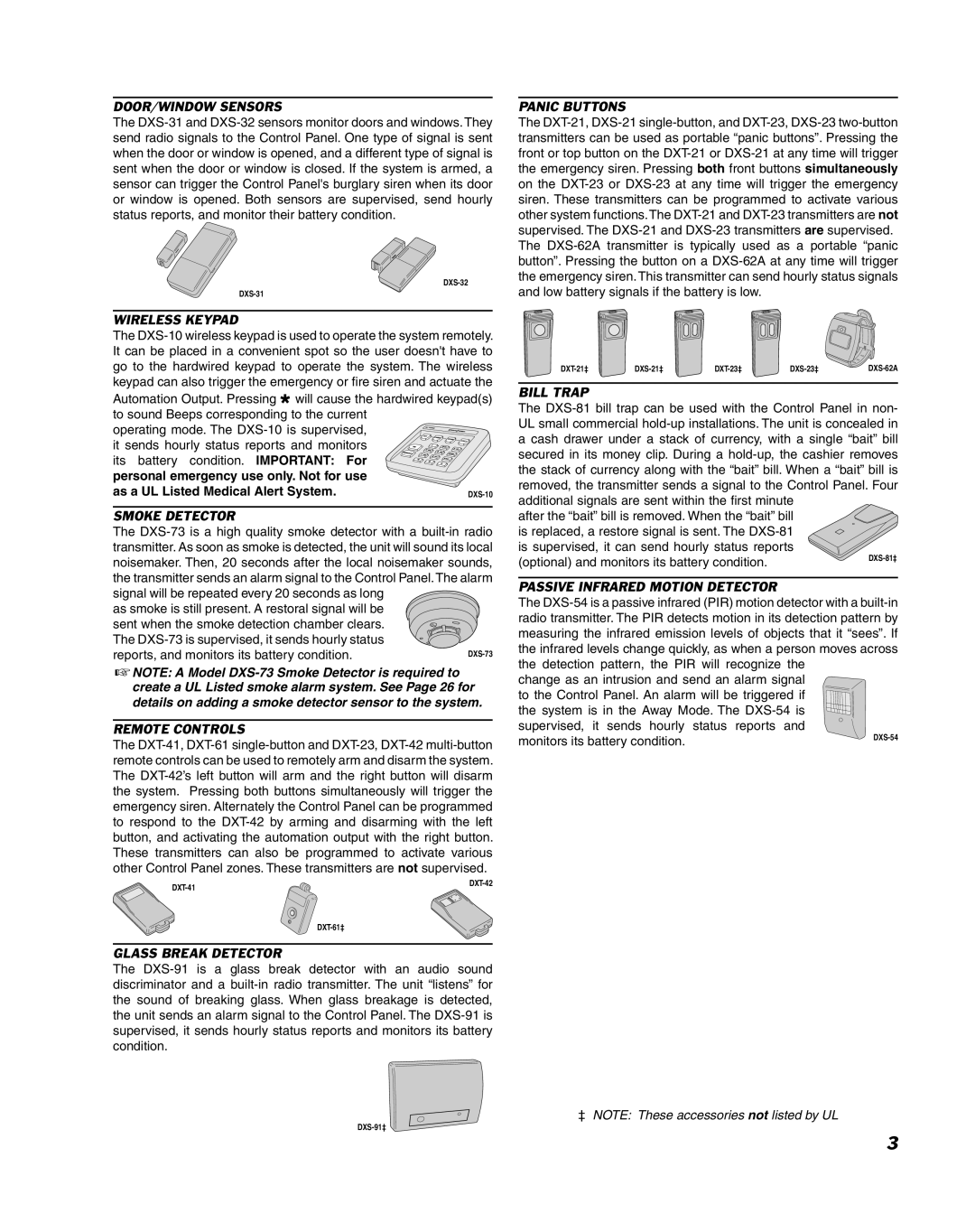 Linear DUAL 824 DOOR/WINDOW Sensors, Panic Buttons, Wireless Keypad, Smoke Detector, Remote Controls, Glass Break Detector 