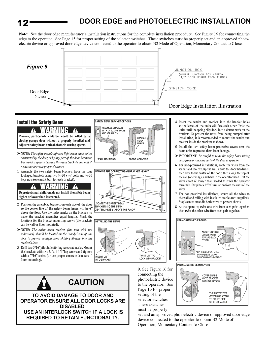 Linear J-S, H-S owner manual Door Edge and Photoelectric Installation 