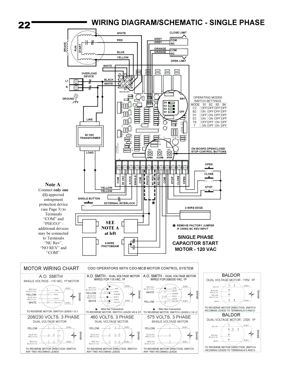 Linear J-S, H-S owner manual Wiring DIAGRAM/SCHEMATIC Single Phase, Transformer Load 