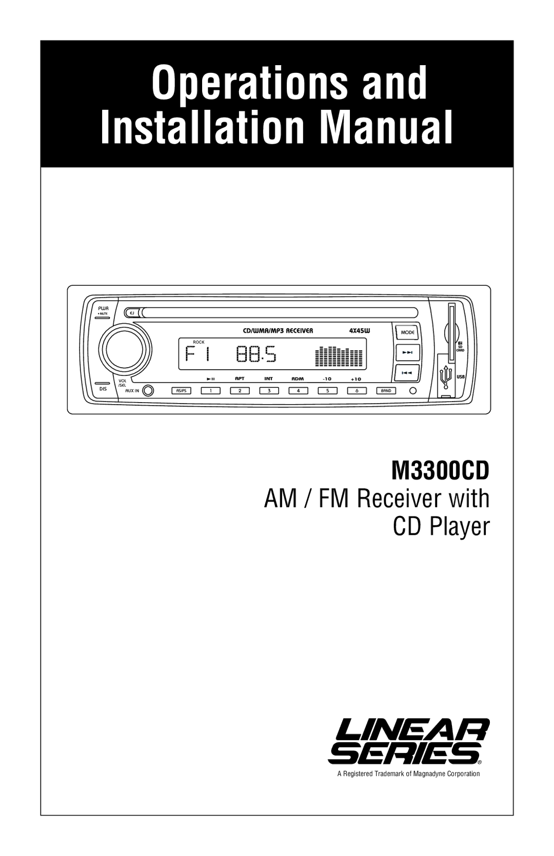 Linear M3300CD installation manual Operations and Installation Manual 