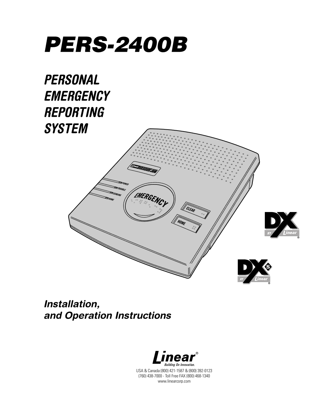 Linear PERS-2400B manual 