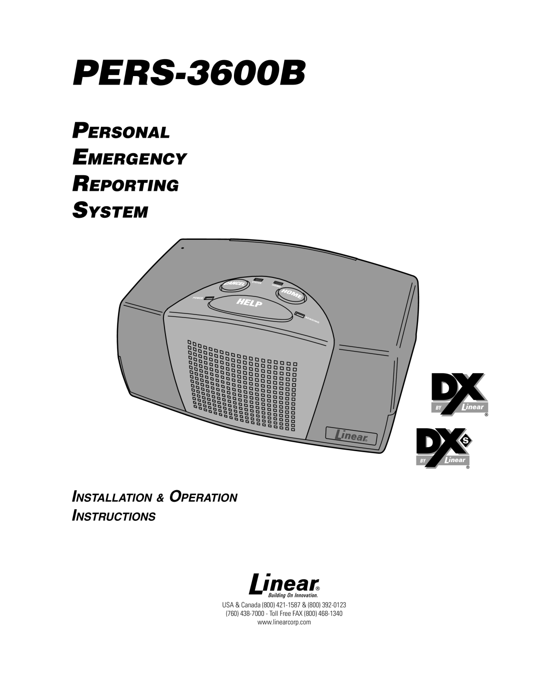 Linear PERS-3600B manual 