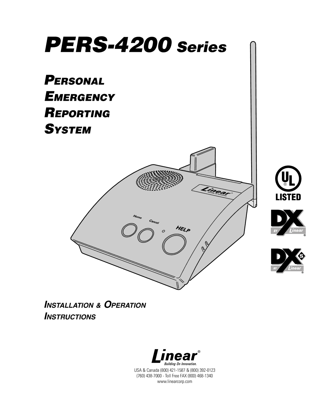 Linear PERS-4200 Series manual 