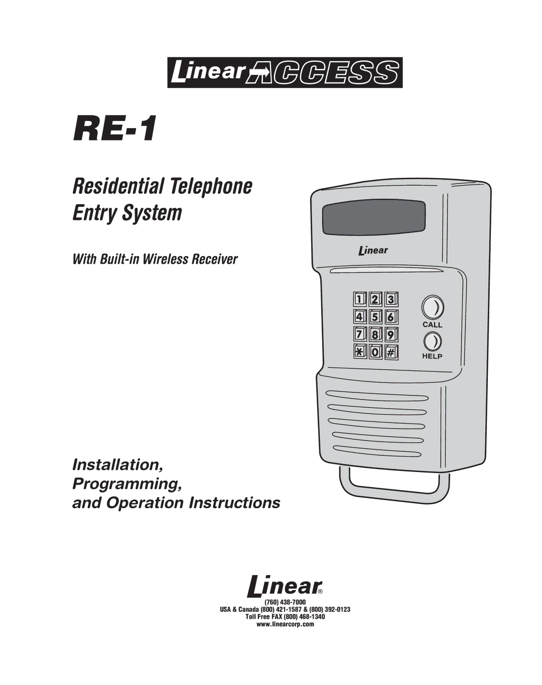 Linear RE-1 manual 