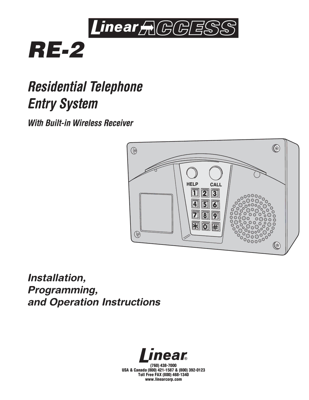 Linear RE-2 manual 