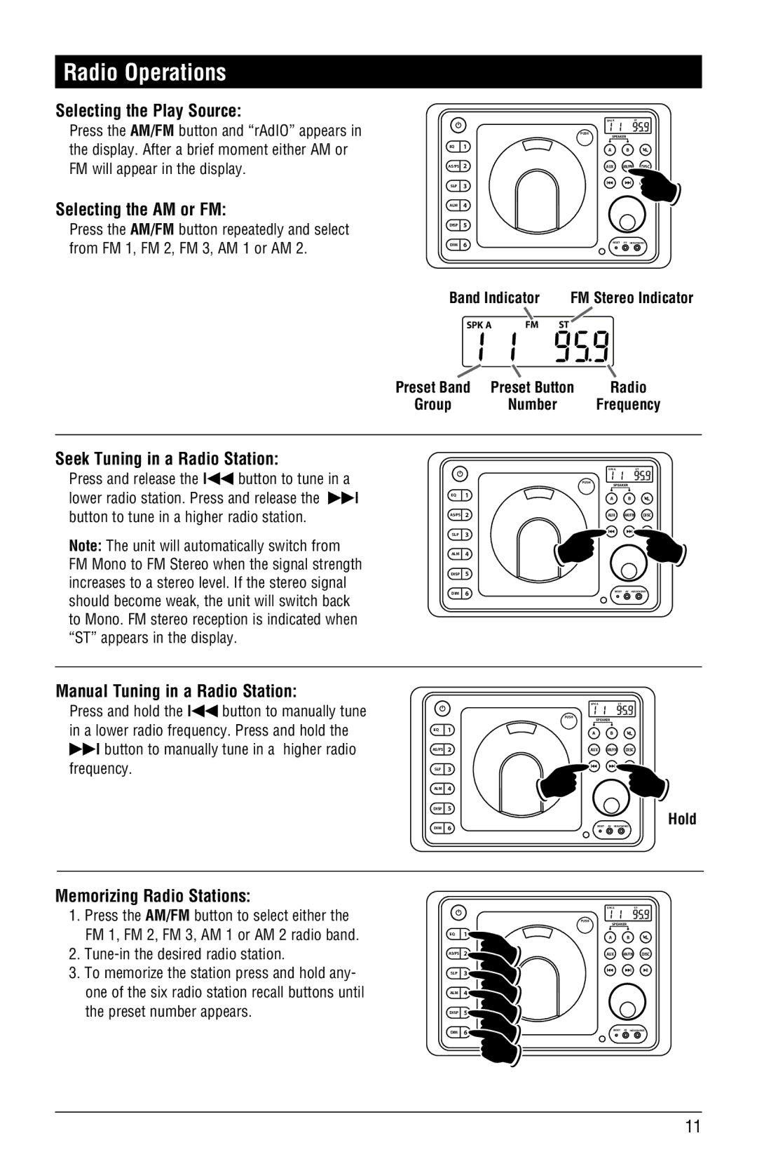 Linear RV4500 installation manual Radio Operations 