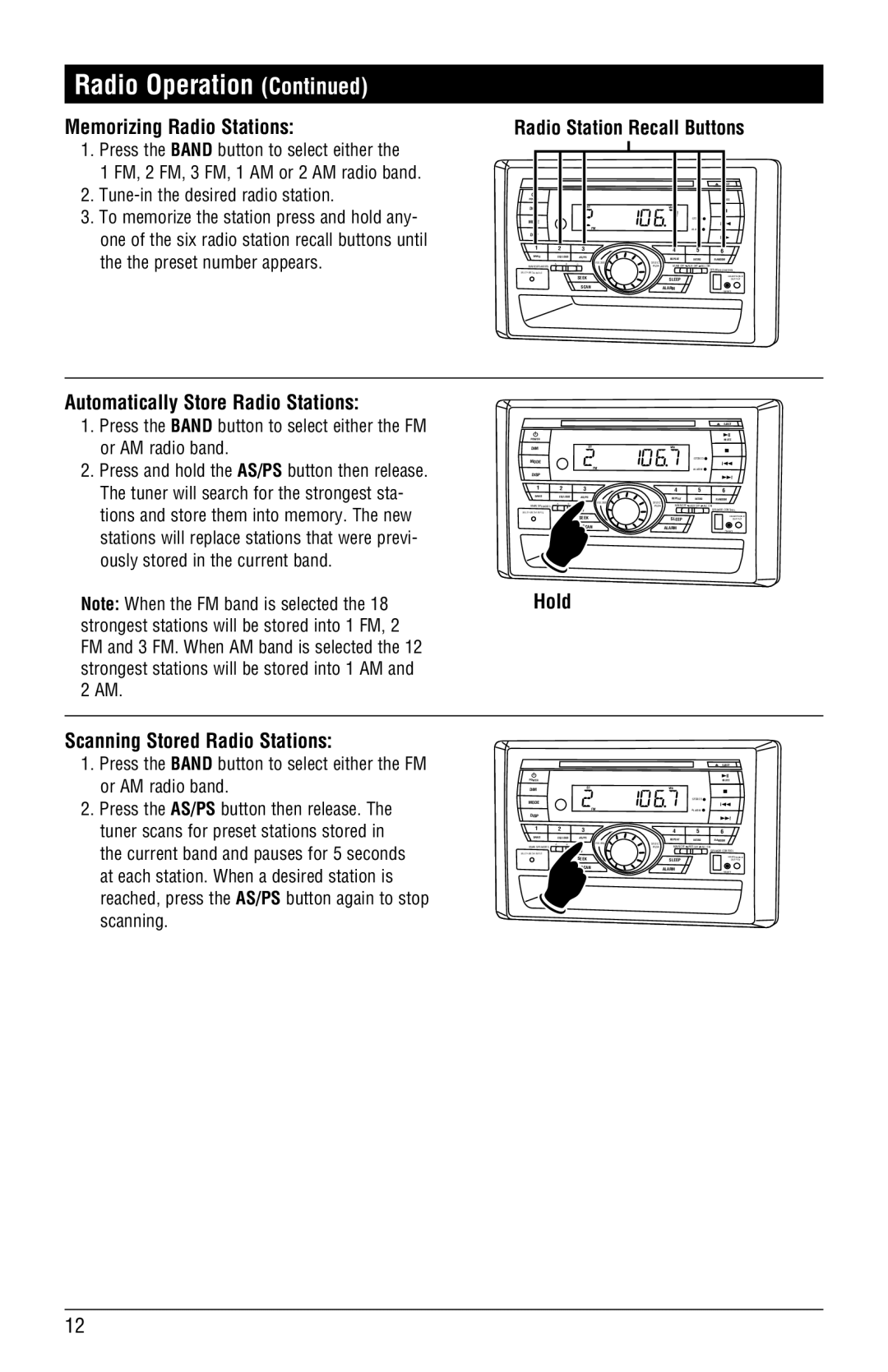 Linear RV5055 installation manual Radio Operation 