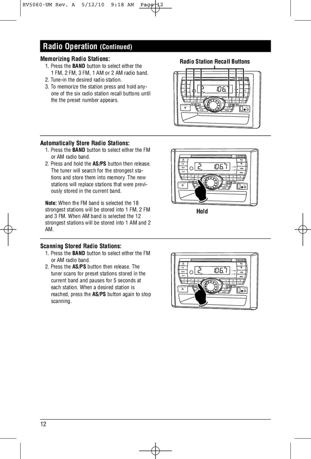 Linear RV5060 installation manual Radio Operation 