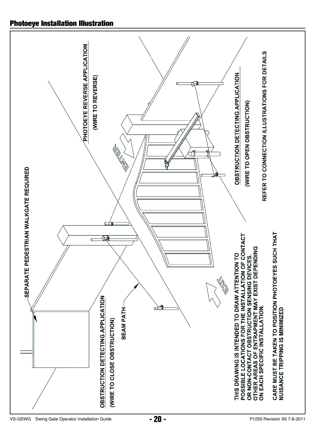 Linear VS-GSWG manual Photoeye Installation Illustration 